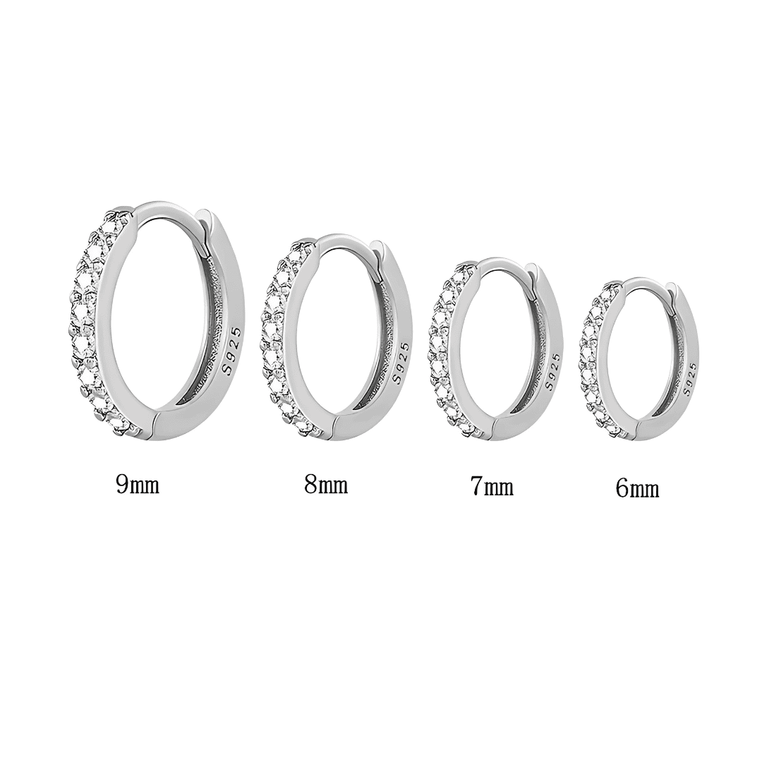Argent + Zircon Cubique / 9mm