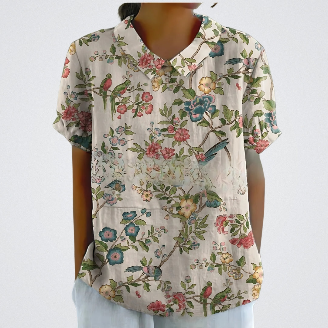 Crème fleurs vintage / 5XL