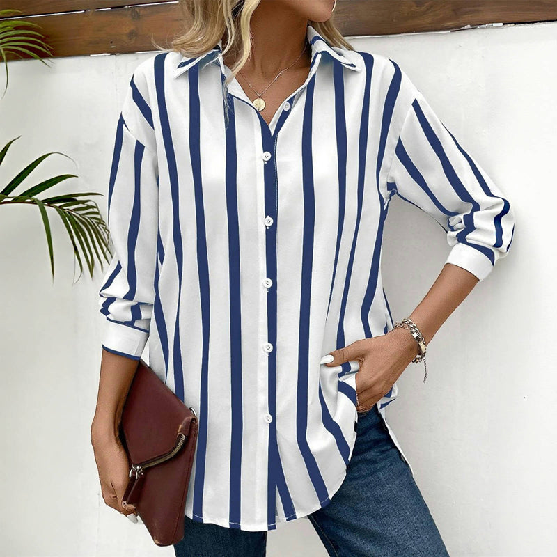 Blanc rayé bleu / 4XL (46/48)