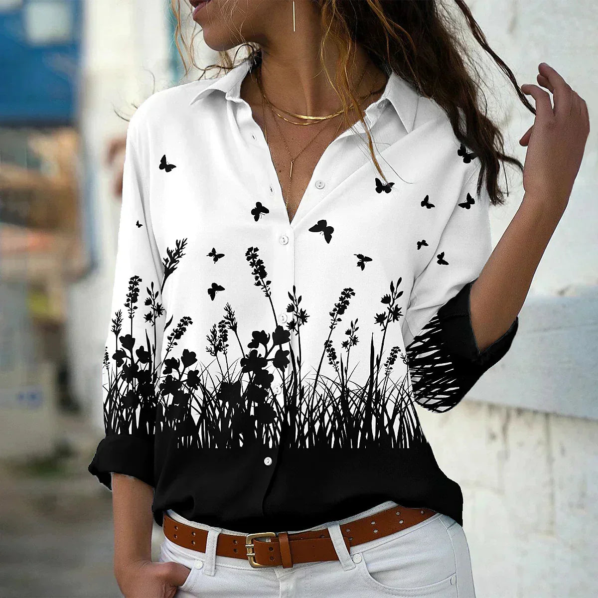 Blanc imprimé / 6XL